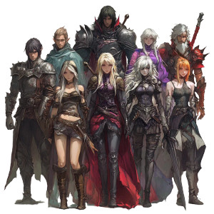 Fantasy Anime Gathering Vinyl Car Decal Sticker – Waterproof & UV-Resistant 8"