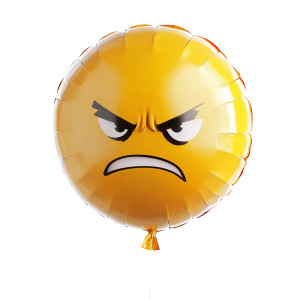 Angry Emoji Balloon Vinyl Car Decal Sticker – Waterproof & UV-Resistant 8"