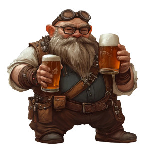 Grumpy Dwarf Bartender Vinyl Car Decal Sticker – Waterproof & UV-Resistant 8"