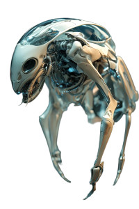 Futuristic Mechanical Creature Vinyl Car Decal Sticker – Waterproof & UV-Resistant 8"