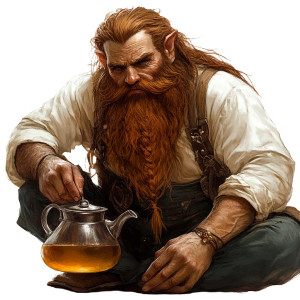 Dwarf Pouring Tea Vinyl Car Decal Sticker – Waterproof & UV-Resistant 8"