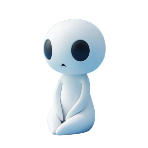 Porcelain Kodama Figure Vinyl Car Decal Sticker – Waterproof & UV-Resistant 8"