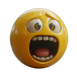 Giant Horrified Emoji Vinyl Car Decal Sticker – Waterproof & UV-Resistant 8"