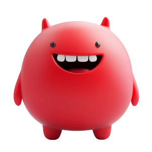 Red Rubber Toy Vinyl Car Decal Sticker – Waterproof & UV-Resistant 8"