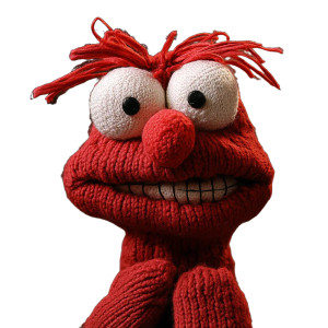 Red Sock Puppet Vinyl Car Decal Sticker – Waterproof & UV-Resistant 8"