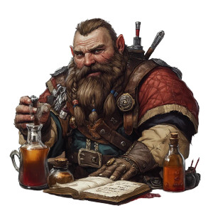 Alchemist Rogue Dwarf Vinyl Car Decal Sticker – Waterproof & UV-Resistant 8"