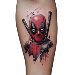 Vibrant Deadpool Tattoo Vinyl Car Decal Sticker – Waterproof & UV-Resistant 8"