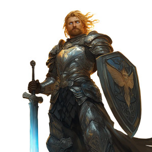 Radiant Aasimar Warrior Vinyl Car Decal Sticker – Waterproof & UV-Resistant 8"