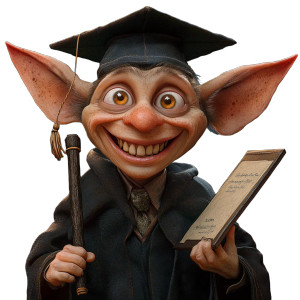 Graduating House-Elf Vinyl Car Decal Sticker – Waterproof & UV-Resistant 8"