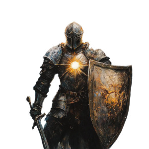 Holy Vanguard Knight Vinyl Car Decal Sticker – Waterproof & UV-Resistant 8"