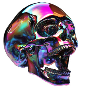 Chrome Skull Scream Vinyl Car Decal Sticker – Waterproof & UV-Resistant 8"
