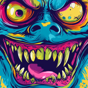Monster Face V2 Vinyl Car Decal Sticker – Waterproof & UV-Resistant 8"