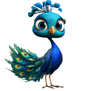 Cartoon Peacock Design Vinyl Car Decal Sticker – Waterproof & UV-Resistant 8"