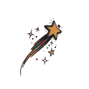 Shooting Star Tattoo Vinyl Car Decal Sticker – Waterproof & UV-Resistant 8"