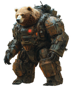 Armored Combat Bear Vinyl Car Decal Sticker – Waterproof & UV-Resistant 8"