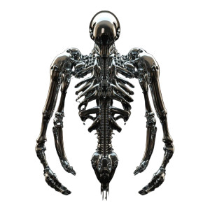 Chrome Exo-Skeleton Vinyl Car Decal Sticker – Waterproof & UV-Resistant 8"