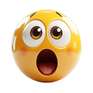 Surprised Emoji Vinyl Car Decal Sticker – Waterproof & UV-Resistant 8"