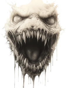 Evil Slimy Monster Vinyl Car Decal Sticker – Waterproof & UV-Resistant 8"