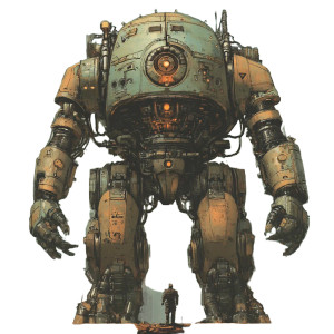 Giant Sentient Robot Vinyl Car Decal Sticker – Waterproof & UV-Resistant 8"