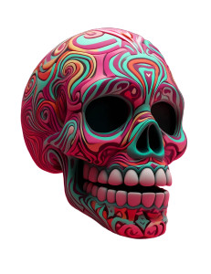 Colorful Candy Skull Vinyl Car Decal Sticker – Waterproof & UV-Resistant 8"