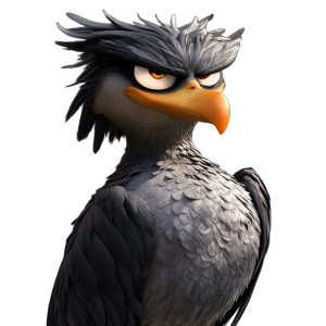 Evil Cartoon Hawk Vinyl Car Decal Sticker – Waterproof & UV-Resistant 8"