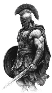 Spartan Warrior Illustration V3 Vinyl Car Decal Sticker – Waterproof & UV-Resistant 8"