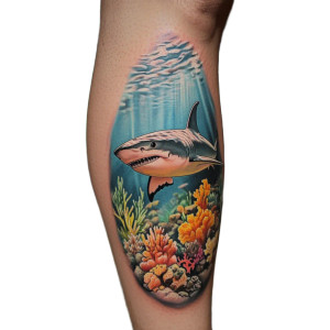 Underwater Shark Tattoo Vinyl Car Decal Sticker – Waterproof & UV-Resistant 8" Underwater Shark Tattoo Vinyl Car Decal Sticker – Waterproof & UV-Resistant 8"