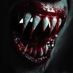 Horror Fang Teeth Vinyl Car Decal Sticker – Waterproof & UV-Resistant 8"