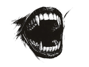 Sharp-Toothed Mouth V4 Vinyl Car Decal Sticker – Waterproof & UV-Resistant 8"