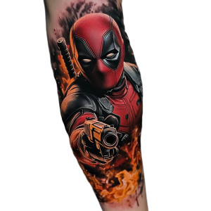 Deadpool Tattoo Art Vinyl Car Decal Sticker – Waterproof & UV-Resistant 8"