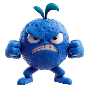 Angry Blueberry Mascot Vinyl Car Decal Sticker – Waterproof & UV-Resistant 8"