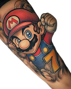 Super Mario Tattoo V3 Vinyl Car Decal Sticker – Waterproof & UV-Resistant 8"