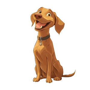 Happy Vizsla Cartoon Vinyl Car Decal Sticker – Waterproof & UV-Resistant 8"