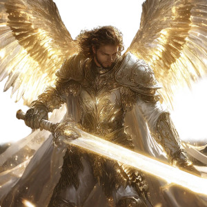 Majestic Warrior Angel Vinyl Car Decal Sticker – Waterproof & UV-Resistant 8"