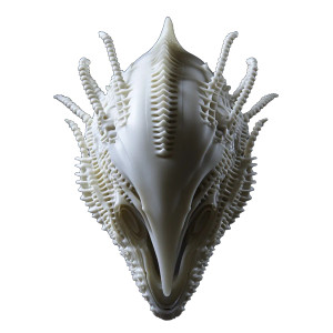 Giger-Inspired Helmet Vinyl Car Decal Sticker – Waterproof & UV-Resistant 8"