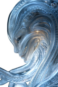 Alien Biomechanical Surface Vinyl Car Decal Sticker – Waterproof & UV-Resistant 8"