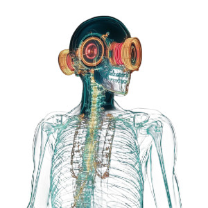 Futuristic X-Ray Speaker Vinyl Car Decal Sticker – Waterproof & UV-Resistant 8"