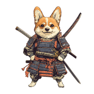 Samurai Corgi Vinyl Car Decal Sticker – Waterproof & UV-Resistant 8" Samurai Corgi Vinyl Car Decal Sticker – Waterproof & UV-Resistant 8"