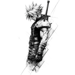 Cloud Strife Tattoo Vinyl Car Decal Sticker – Waterproof & UV-Resistant 8" Cloud Strife Tattoo Vinyl Car Decal Sticker – Waterproof & UV-Resistant 8"