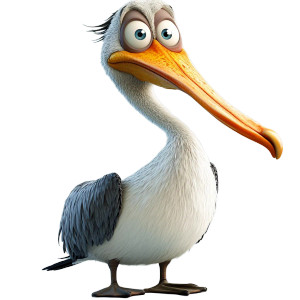 Goofy Pelican Vinyl Car Decal Sticker – Waterproof & UV-Resistant 8" Goofy Pelican Vinyl Car Decal Sticker – Waterproof & UV-Resistant 8"
