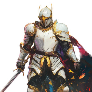 Golden Knight Armor V2 Vinyl Car Decal Sticker – Waterproof & UV-Resistant 8"