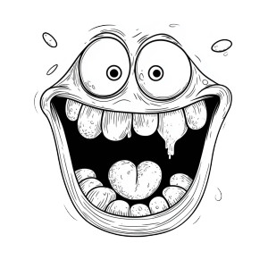 Picasso Style Mouth Vinyl Car Decal Sticker – Waterproof & UV-Resistant 8"