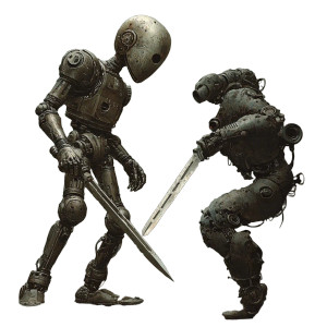 Robo Warrior Vinyl Car Decal Sticker – Waterproof & UV-Resistant 8"