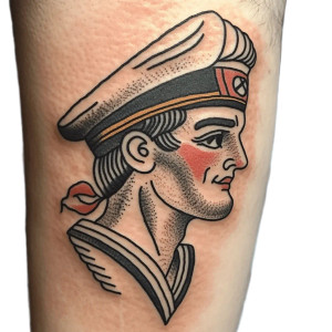 Sailor Man Tattoo Vinyl Car Decal Sticker – Waterproof & UV-Resistant 8"