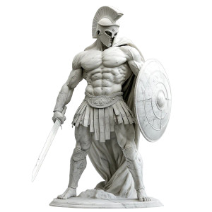 Spartan Warrior Sculpture V2 Vinyl Car Decal Sticker – Waterproof & UV-Resistant 8"