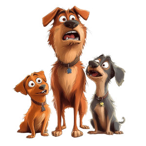 Scared Cartoon Dogs Vinyl Car Decal Sticker – Waterproof & UV-Resistant 8"