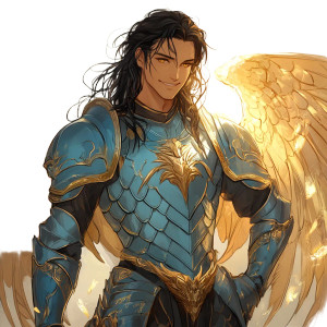 Golden-Winged Knight V3 Vinyl Car Decal Sticker – Waterproof & UV-Resistant 8"