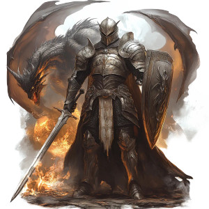 Armored Paladin Dragon Vinyl Car Decal Sticker – Waterproof & UV-Resistant 8"