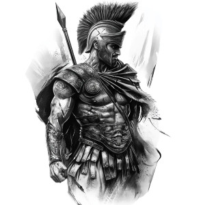 Roman Warrior Tattoo Vinyl Car Decal Sticker – Waterproof & UV-Resistant 8"