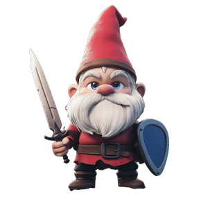 Gnome Warrior V2 Vinyl Car Decal Sticker – Waterproof & UV-Resistant 8"